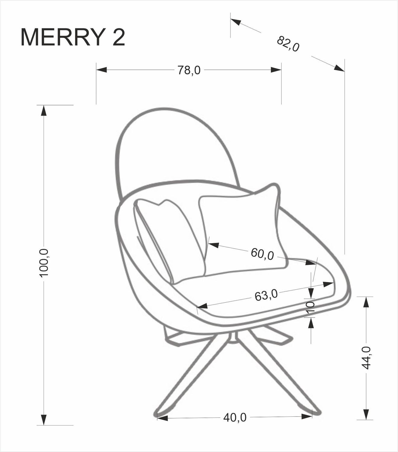 Кресло мягкое поворотное HALMAR MERRY 2 (капучино)