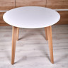 Стол круглый кухонный (дерево, МДФ, HPL) Ont- Густаво 90 Белый