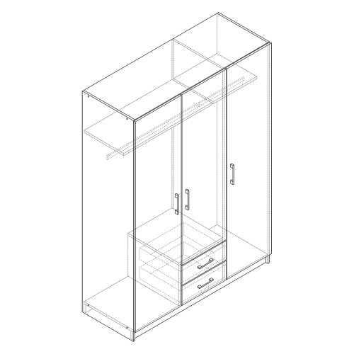 IDEA Шкаф 3-дверный ESO 61530 орех/белый