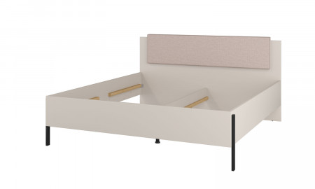 Кровать двуспальная с подголовником Helvetia JUKON S (кашемир/черный)