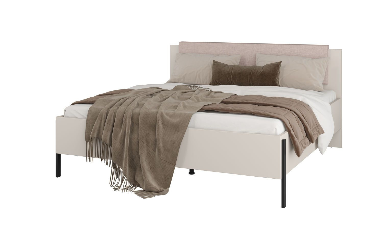 Кровать двуспальная Helvetia JUKON S (кашемир/черный)