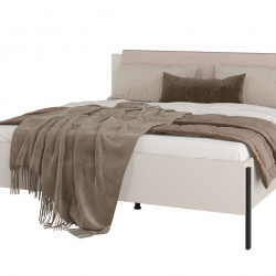 Кровать двуспальная с подголовником Helvetia JUKON S (кашемир/черный)