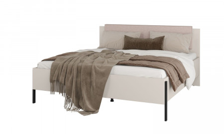 Кровать двуспальная с подголовником Helvetia JUKON S (кашемир/черный)