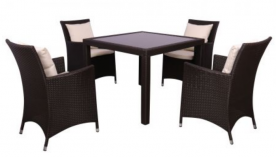Комплект мебели AMF- Samana 4 (стол + 4 кресла) коричневый