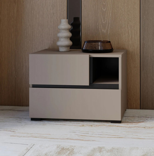 Тумбочка прикроватная Helvetia CROSS S 24CWMY22 (конго-черный)