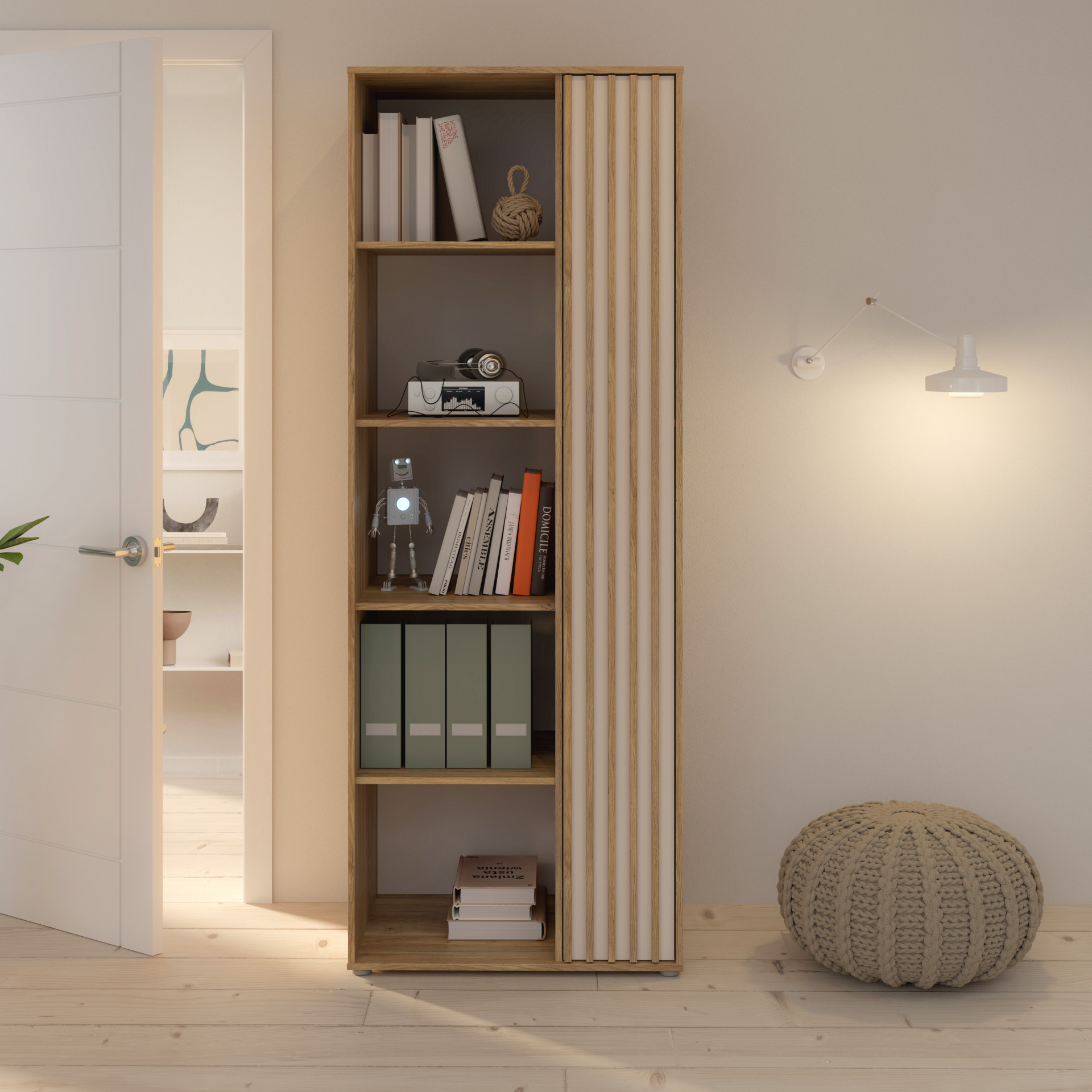 Стеллаж для книг Forte ELISTON EGMR721 (дуб Маувелла/песочный)