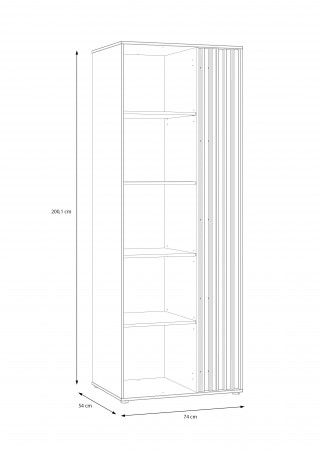 Стеллаж для книг Forte ELISTON EGMR721 (дуб Маувелла/песочный)