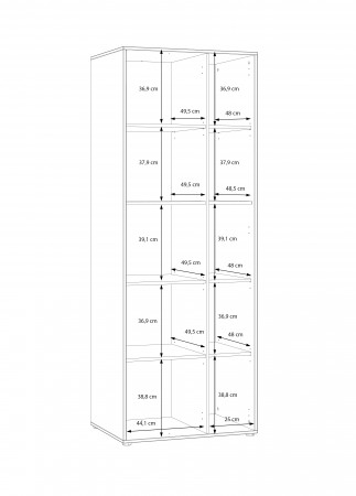 Стеллаж для книг Forte ELISTON EGMR721 (дуб Маувелла/песочный)