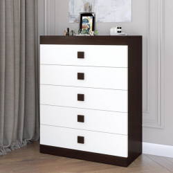 Высокий комод EVR- Соната-2 венге + фасад белый