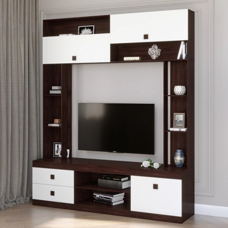 Стенка в гостиную EVR- Соната венге + фасад белый