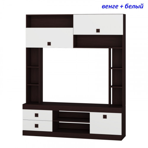Стенка в гостиную EVR- Соната венге + фасад белый