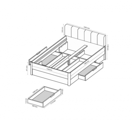 Кровать MRK- TEDDY (Тедди) 160*200 с ящиками без каркаса