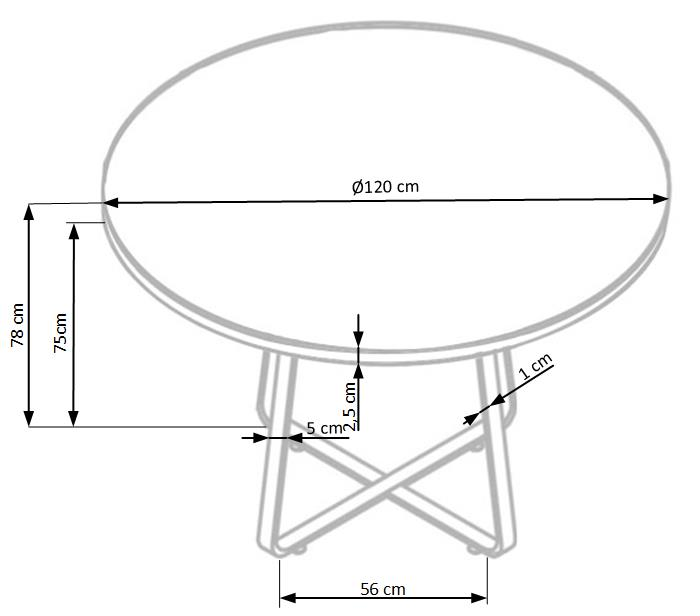 Стол круглый из МДФ PL- Halmar LOOPER 2 (ø120)