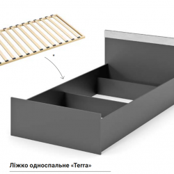 Односпальная  кровать​  KSt- "Терра" / "Terra" 90х65х205 