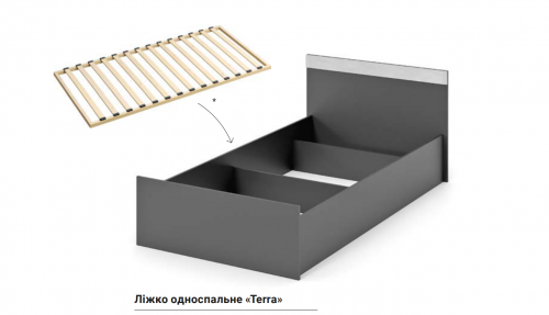 Односпальная  кровать​  KSt- "Терра" / "Terra" 90х65х205, сп/м 80*200 