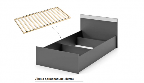 Односпальная  кровать​  KSt- "Терра" / "Terra" 90х65х205 