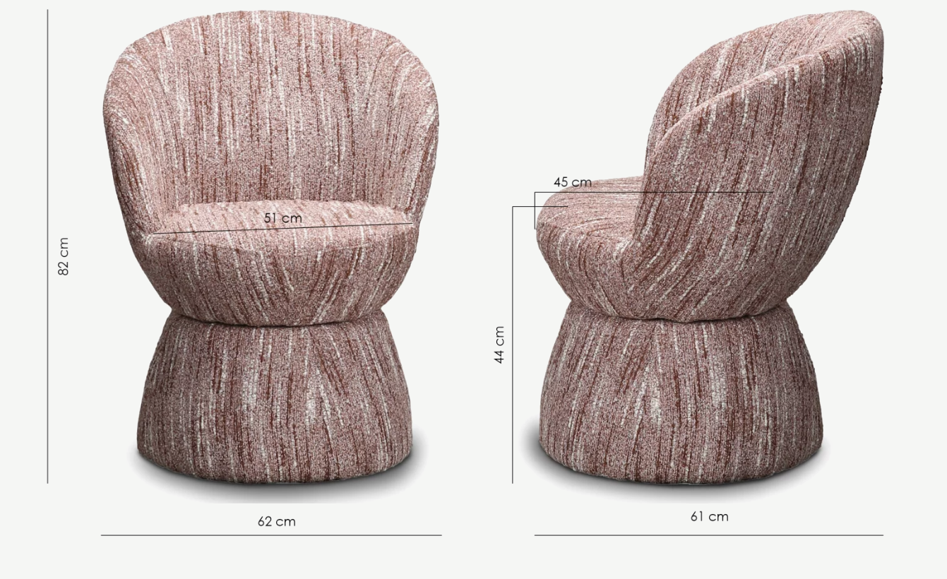 Стілець обідній з підлокотниками поворотний CRV- Hoop Coffee tweed