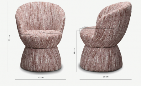 Стілець обідній з підлокотниками поворотний CRV- Hoop Coffee tweed
