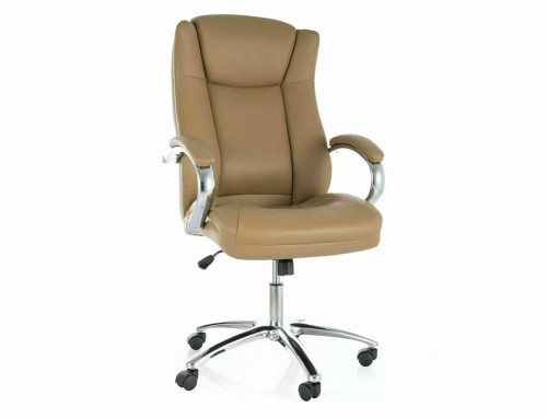 Офисное поворотное кресло SIGNAL Q-904 бежевый/ хром