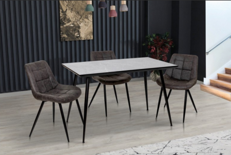 Стол обеденный BIO- "Торнадо"  бетон серо-бежевый /черный