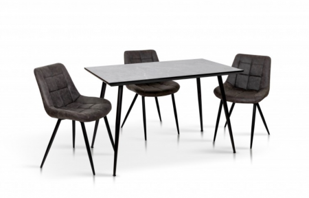 Стол обеденный BIO- "Торнадо"  бетон серо-бежевый /черный