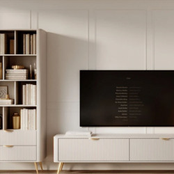 Стенка Perfect Home Ланте / Lante: Стеллаж 2S + Тумба TV 2D/163 Беж
