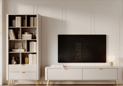 Стенка Perfect Home Ланте / Lante: Стеллаж 2S + Тумба TV 2D/163 Беж