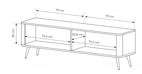 Стенка Perfect Home Ланте / Lante: Стеллаж 2S + Тумба TV 2D/163 Беж