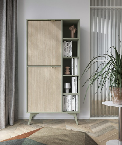 Стеллаж Perfect Home Форест / Forest RG80 2-дверный Эвкалипт/ель сканди