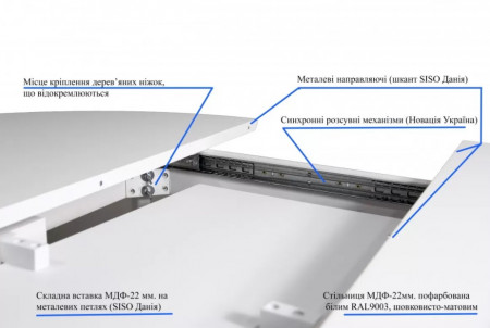 Стол обеденный раскладной со стеклом ASL- Равенна DIAMOND GLASS