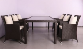 Комплект мебели MFF- Samana 6 (стол + 6 кресел) коричневый