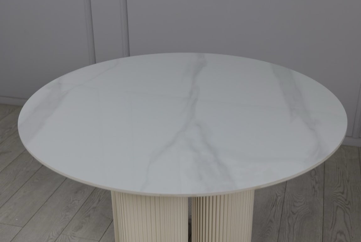 Стол обеденный TOP- Ажур белый глянец диаметр 110