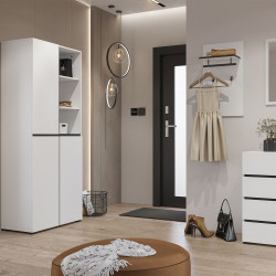 Комплект для прихожей Helvetia CROSS (белый-черный)