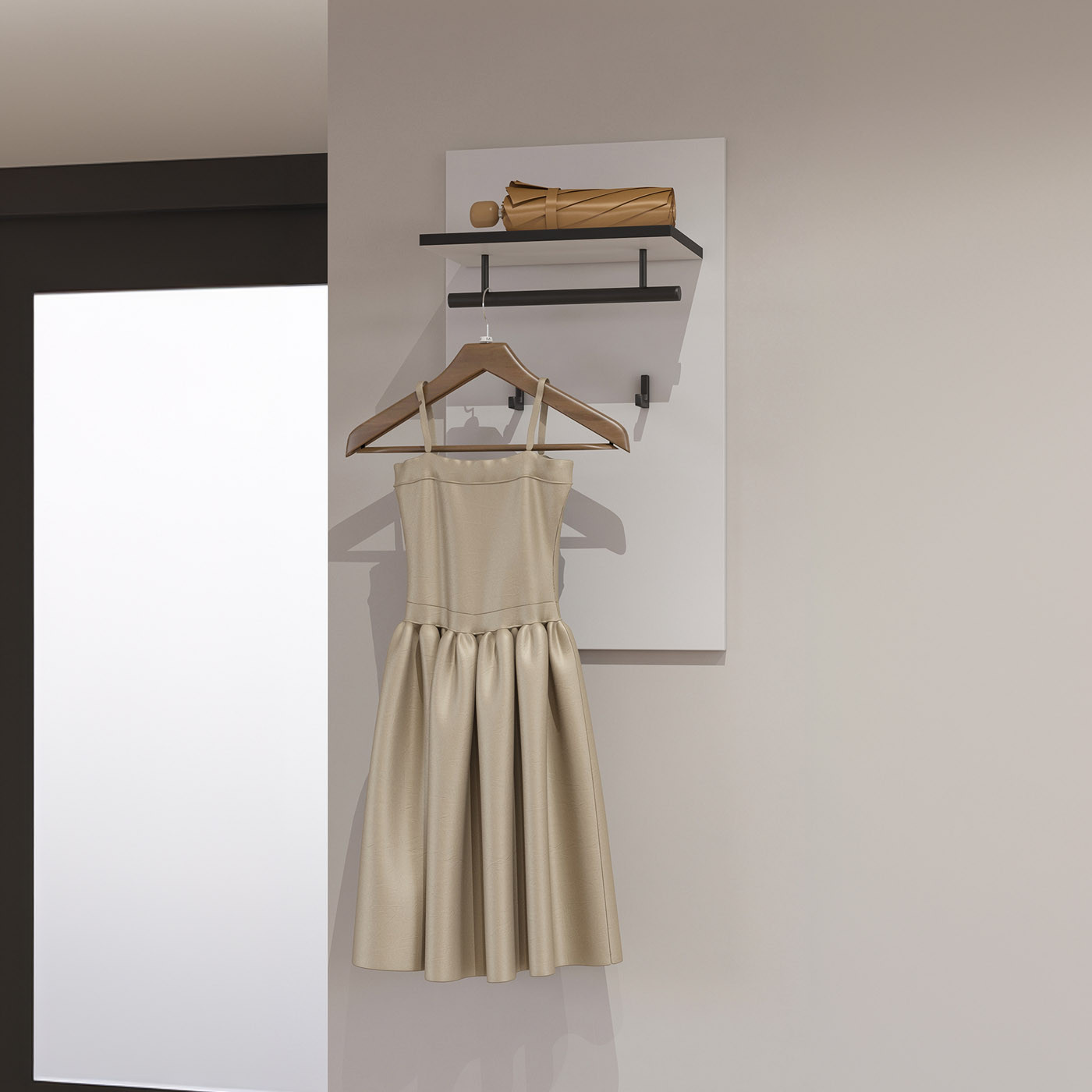 Комплект для прихожей Helvetia CROSS (белый-черный)