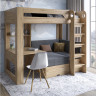 Детская двухъярусная кровать LION- Флай 90х190 см со встроенным столом дуб Аппалачи / Лили-95 (LION-041637) ТОП
