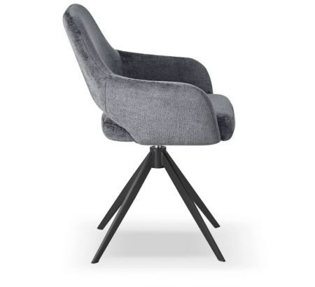 Стул обеденный CRV- Rouse Charcoal chic поворотный 360°, серый