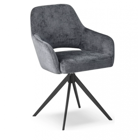 Стул обеденный CRV- Rouse Charcoal chic поворотный 360°, серый