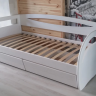 Кровать односпальная BIO- "Прайм" Бавария с ящиками белая, слоновая кость