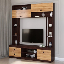 Стенка в гостиную EVR- Соната венге + фасад крафт золотой