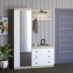 Прихожая(модульная) EVR- Соната-4 дуб Сонома + белый