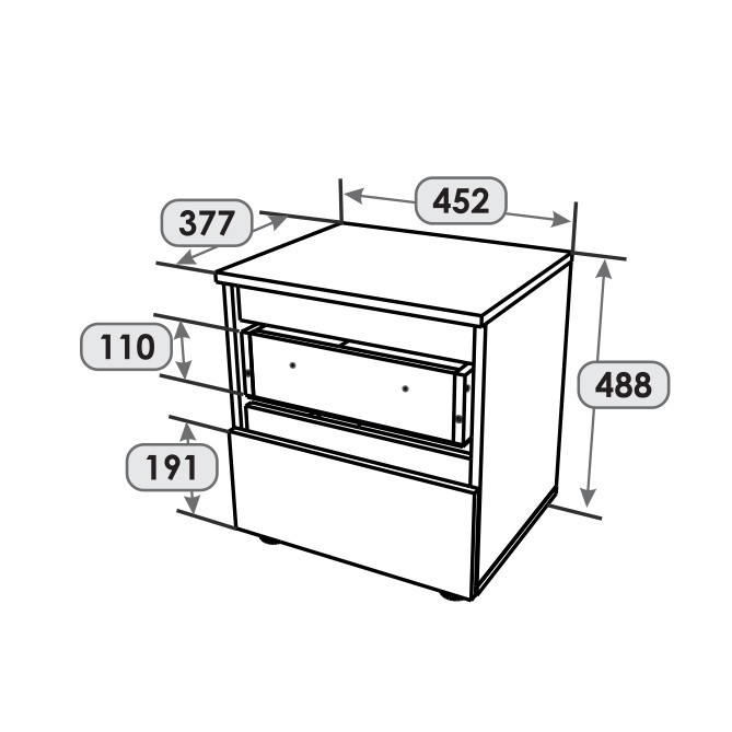 Тумба прикроватная EVR- Лайт ТЛ-1 графит