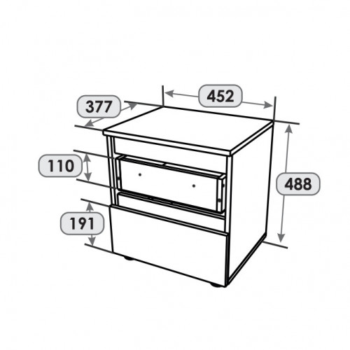 Тумба прикроватная EVR- Лайт ТЛ-1 графит
