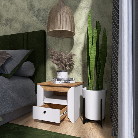 Спальня (модульная) EVR- Нордик-2 дуб крафт золотой + фасад белый