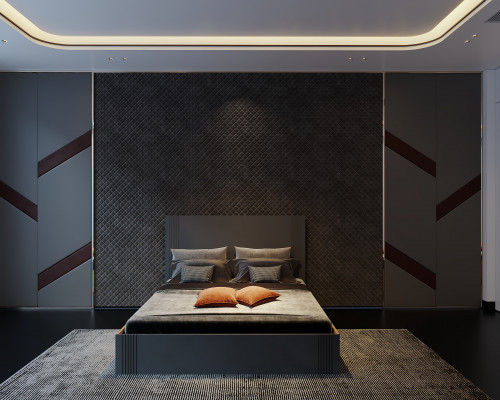 Кровать двуспальная ViA- APC АЛ-1 (дуб тахо/темно-серый)