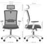 Кресло офисное AMF- Uran White HR сиденье Нест-01 черная/спинка Сетка HY-109 серая