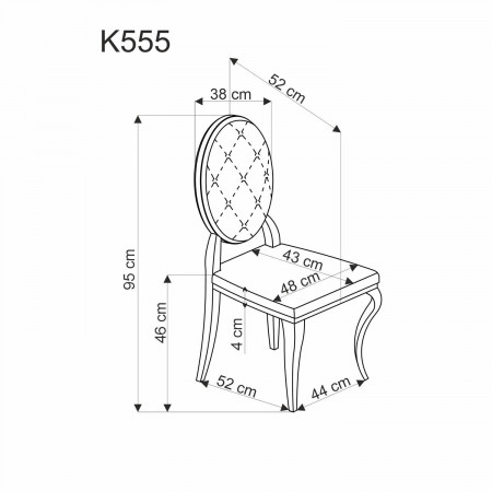 Стул обеденный Halmar K-556 (черный / золото)