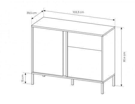 Комод Perfect Home Даст/Dast 2-дверный с 1 ящиком 2DS/104 Беж