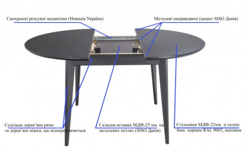 Стол обеденный раскладной со стеклом ASL- Равенна RAL DIAMOND GLASS