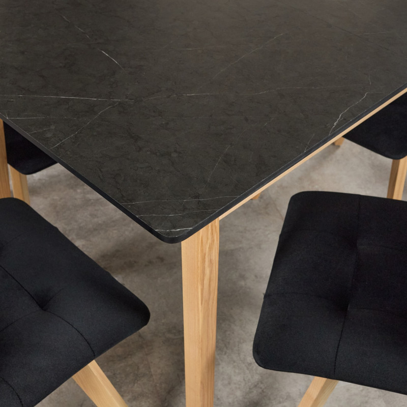 Комплект обеденный Ont- Леонардо 100 черный + 4 стула Дарио черные