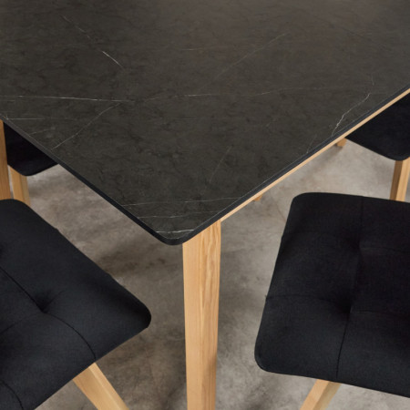 Комплект обеденный Ont- Леонардо 100 черный + 4 стула Дарио черные